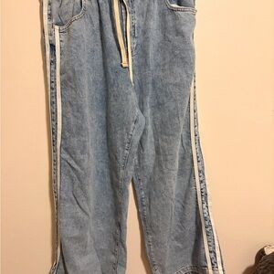GAP Blue Denim High Rise Wide-Leg Jeans